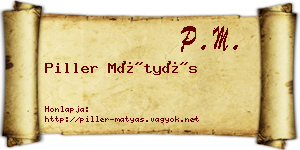 Piller Mátyás névjegykártya
