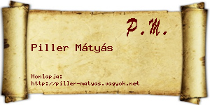 Piller Mátyás névjegykártya